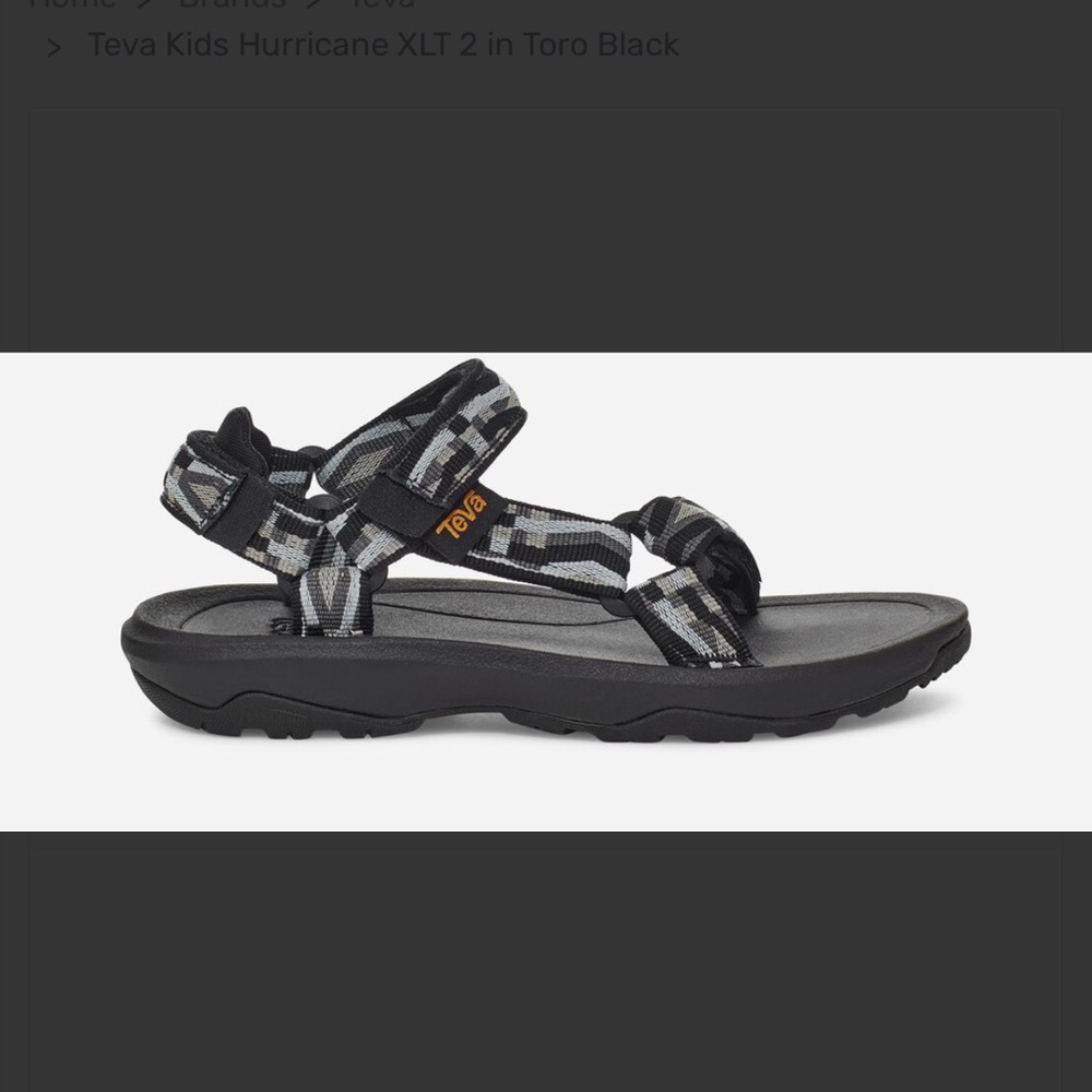 Teva Kids Hurricane Sandals - Black and Gray - size 7
